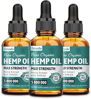Hemp Oil Drops 3 Pack - Maximum Strength 100% Natural Organic